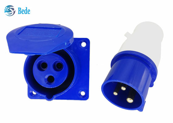 3つのピン産業プラグはおよびソケットのキットのパネル タイプ防水IP44 220-250V 16Aを取付けた