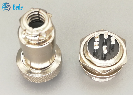 男性および女性まっすぐな銀製のめっきされたプラグGx16の航空コネクター5 Pin