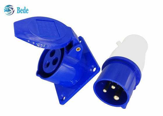 3つのピン産業プラグはおよびソケットのキットのパネル タイプ防水IP44 220-250V 16Aを取付けた