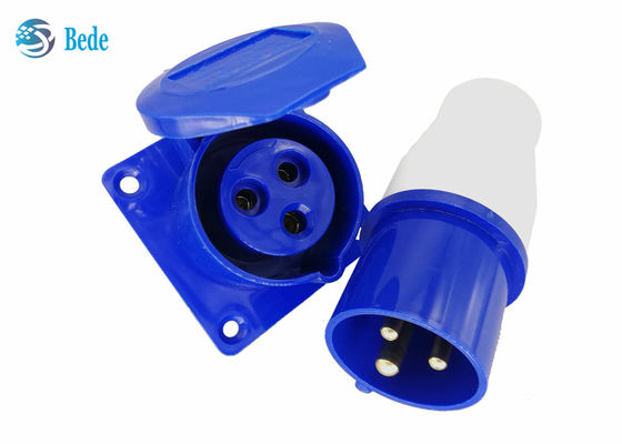 3つのピン産業プラグはおよびソケットのキットのパネル タイプ防水IP44 220-250V 16Aを取付けた