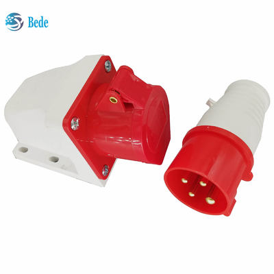 オスメス電気ソケット 4 ピン 3P+E 380 〜 415V 16Amp 壁取り付けタイプ IP44