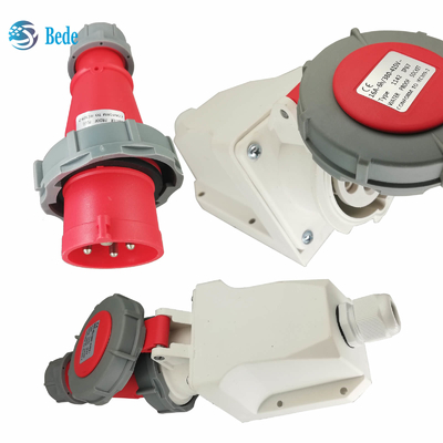 4ピン IP67 16A / 380~415V 壁掛けタイプを持つ産業用電源ソケット