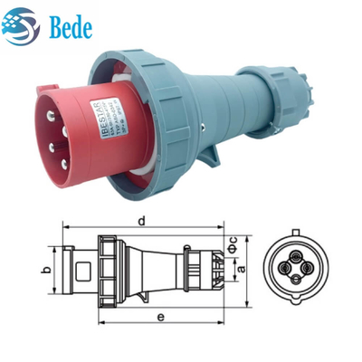 耐久性高い電流 63A / 125Amp 産業用プラグとソケット 3P+E IP67