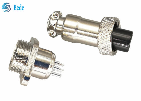 正方形のフランジの男性および女性セットが付いている合金7 Pin Gx12の航空コネクターを亜鉛でメッキしなさい