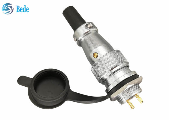 クロムメッキ亜鉛合金丸型コネクタ 2 3 4 ピン 10A 500V ダストカバー付き