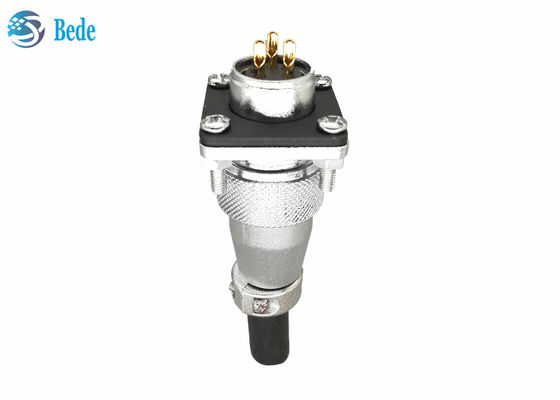 正方形フランジと防塵カバー WS20 丸型コネクタ 2 3 4 ピン 500V 25A