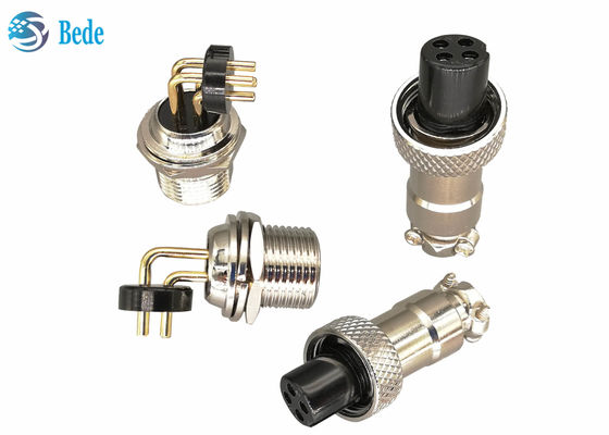 めっきされるニッケルが付いている直角3A 200V Gx12の航空コネクター亜鉛合金